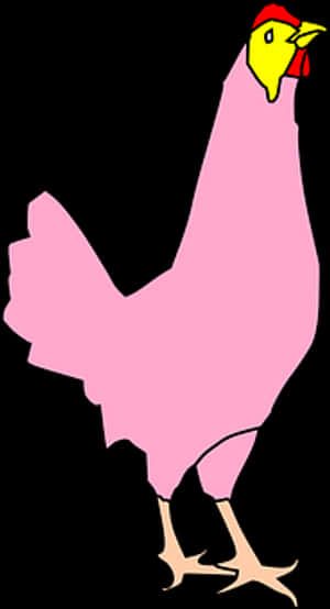 Pink Cartoon Chicken Graphic PNG image with transparent background
