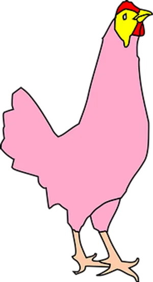 Pink Cartoon Chicken Graphic PNG Image