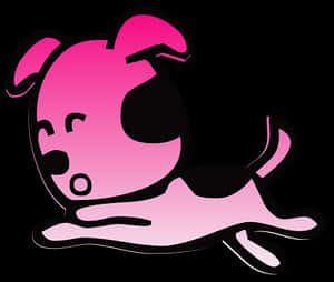 Pink Cartoon Dog Graphic PNG with transparent background