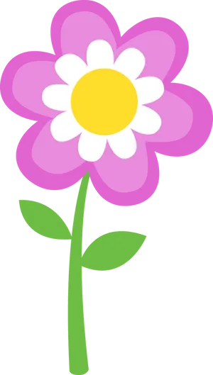 Pink Cartoon Flower Graphic PNG Image