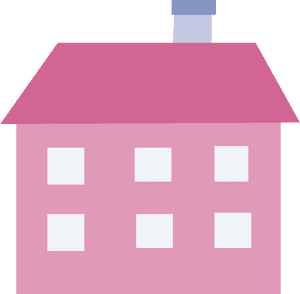 Pink Cartoon House Vector PNG image with transparent background