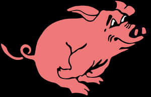 Pink Cartoon Pig Graphic PNG image with transparent background