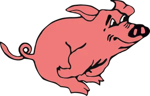 Pink Cartoon Pig Vector PNG Image