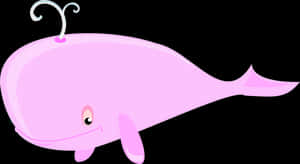 Pink Cartoon Whale PNG with transparent background
