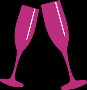 Pink Champagne Glasses Vector PNG