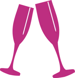 Pink Champagne Glasses Vector PNG Image