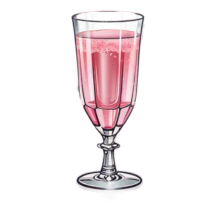 Pink Champagne In Crystal Glass Png Vej PNG Image