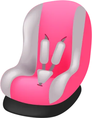 Pink Child Car Seat Illustration PNG Image