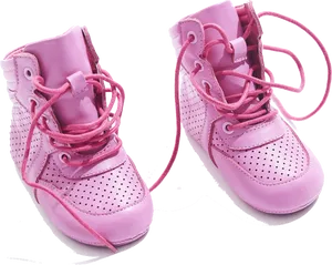 Pink Childrens High Top Sneakers PNG Image