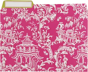 Pink Chinoiserie Pattern Folder PNG Image