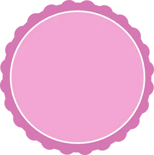 Pink Circle Scalloped Edge Border PNG Image