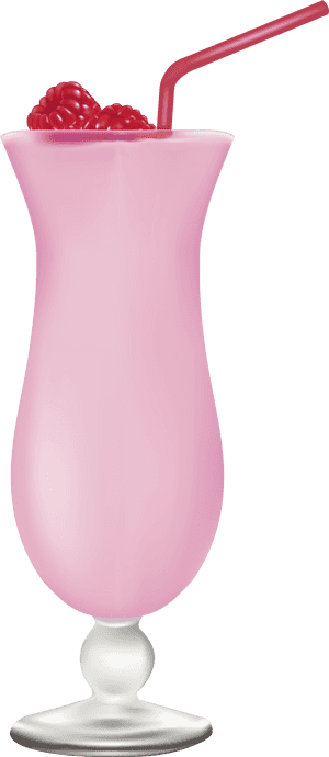 Cocktail Glass With Raspberries Png Clipart - Pink Cocktail Clipart Png, Transparent Png PNG