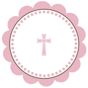 Pink Cross Logo Design PNG Image