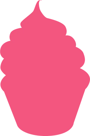 Pink Cupcake Silhouette PNG Image