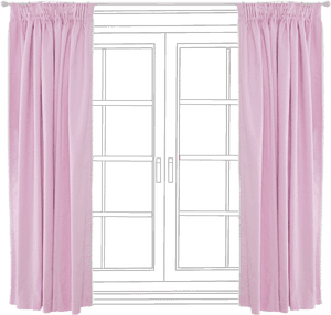 Pink Curtains French Doors PNG with transparent background