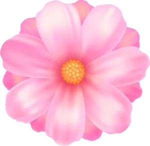 Pink Daisy Illustration PNG Image