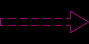 Pink Dashed Arrow Graphic PNG image with transparent background