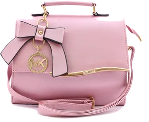 Pink Designer Crossbody Bagwith Bow Accent PNG Image