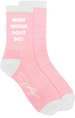 Pink Dolly Inspirational Socks PNG Image