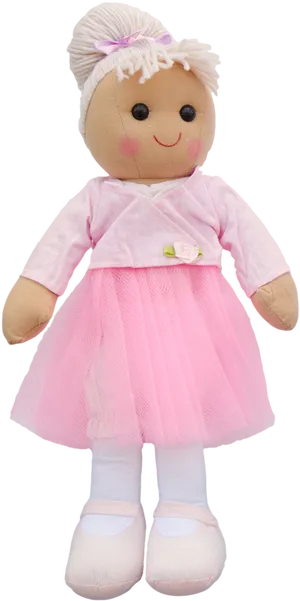 Pink Dressed Plush Doll PNG Image