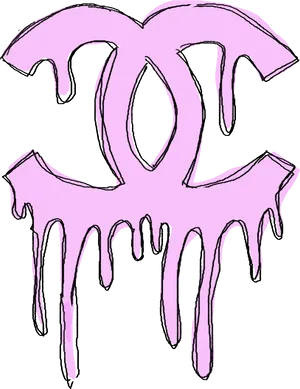 Pink Dripping Biohazard Symbol Grunge Aesthetic.png PNG Image