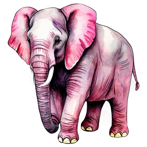 Pink Elephant Watercolor Png Cyh73 PNG Image