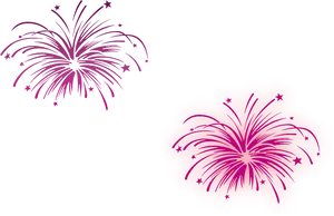 Pink Fireworks Illustration PNG Image