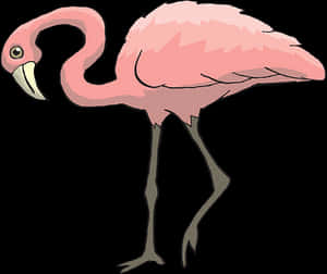 Pink Flamingo Cartoon PNG image with transparent background