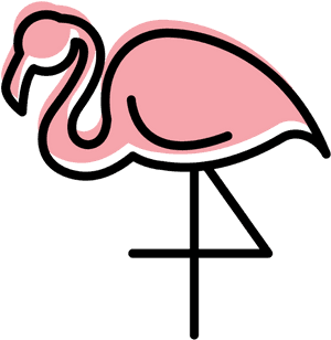 Pink Flamingo Icon PNG image with transparent background