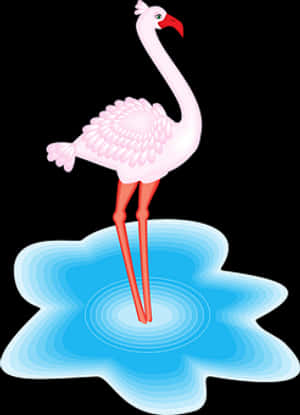 Pink Flamingo Standingin Water PNG image with transparent background