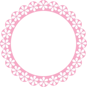 Pink Floral Circle Frame PNG Image