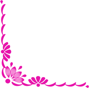 Pink Floral Corner Design PNG Image