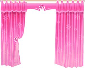 Pink Floral Curtains Vector PNG with transparent background