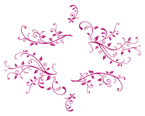 Pink Floral Designon Blue Background PNG Image