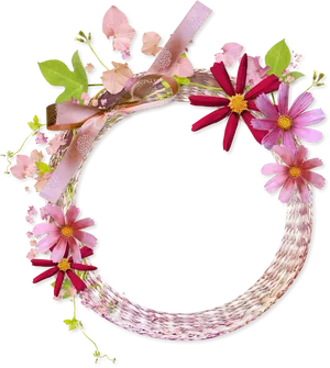 Pink_ Floral_ Frame_ Decoration.png PNG Image