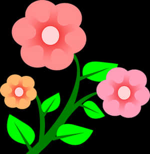 Pink Floral Vector Illustration PNG image with transparent background