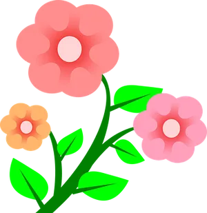 Pink Floral Vector Illustration PNG Image