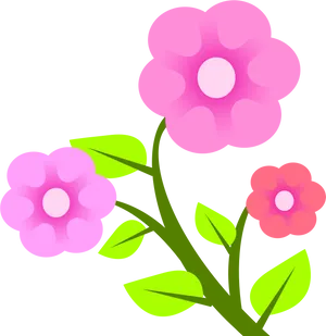 Pink Floral Vector Illustration PNG Image