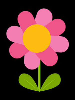 Pink Flower Cartoon Illustration PNG image with transparent background