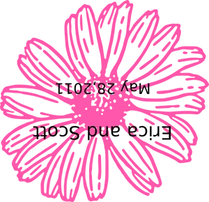 Pink Flower Sketch Inverted Colors PNG Image