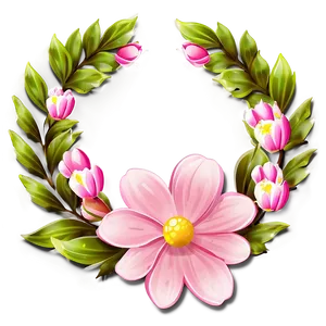 Pink Flower Wreath Png Foe PNG Image