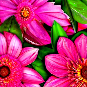 Pink Flowers Design Png Jyn PNG Image