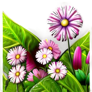 Pink Flowers Field Png 78 PNG Image