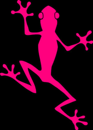 Pink Frog Silhouette Graphic PNG image with transparent background