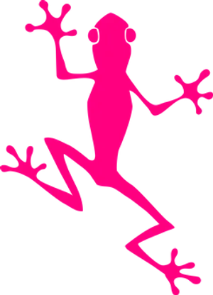 Pink Frog Silhouette Graphic PNG Image