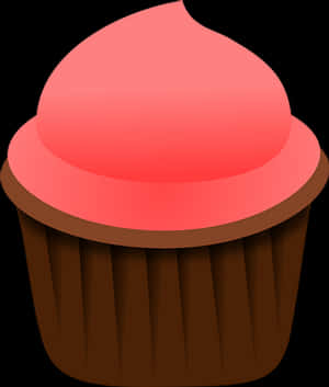 Pink Frosted Cupcake Graphic PNG image with transparent background