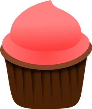 Pink Frosted Cupcake Graphic PNG Image