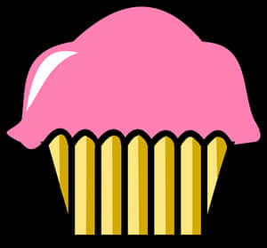Pink Frosted Cupcake Graphic PNG image with transparent background