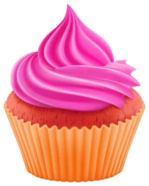 Pink Frosted Cupcake Illustration PNG image with transparent background