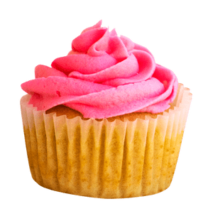 Pink Frosted Cupcake Isolated PNG image with transparent background